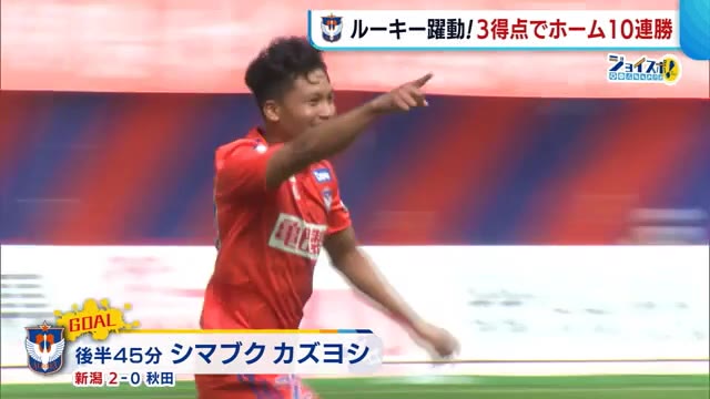 ｊ２アルビ ホーム１０連勝の新記録 ３得点で後半戦好スタート シマブクのプロ初ゴールも 新潟 県内ニュース Nst新潟総合テレビ